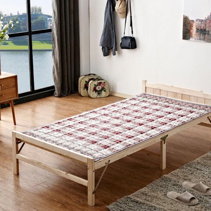 Giường ngủ - Giường ngủ gỗ thông gấp gọn, kích thước 100x195cm