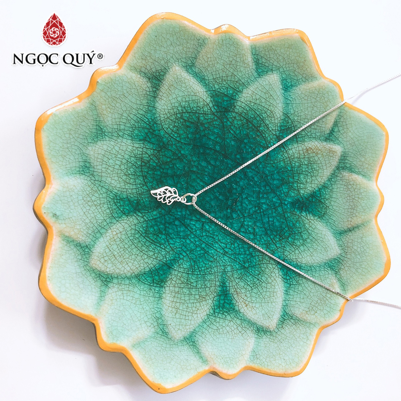 Dây chuyền bạc mặt chiếc lá - Ngọc Quý Gemstones