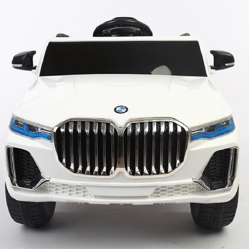 Ô tô xe điện đồ chơi BMW BJQ-X7 2 động cơ cho bé đạp ga vận động (Đỏ-Trắng-Cam)