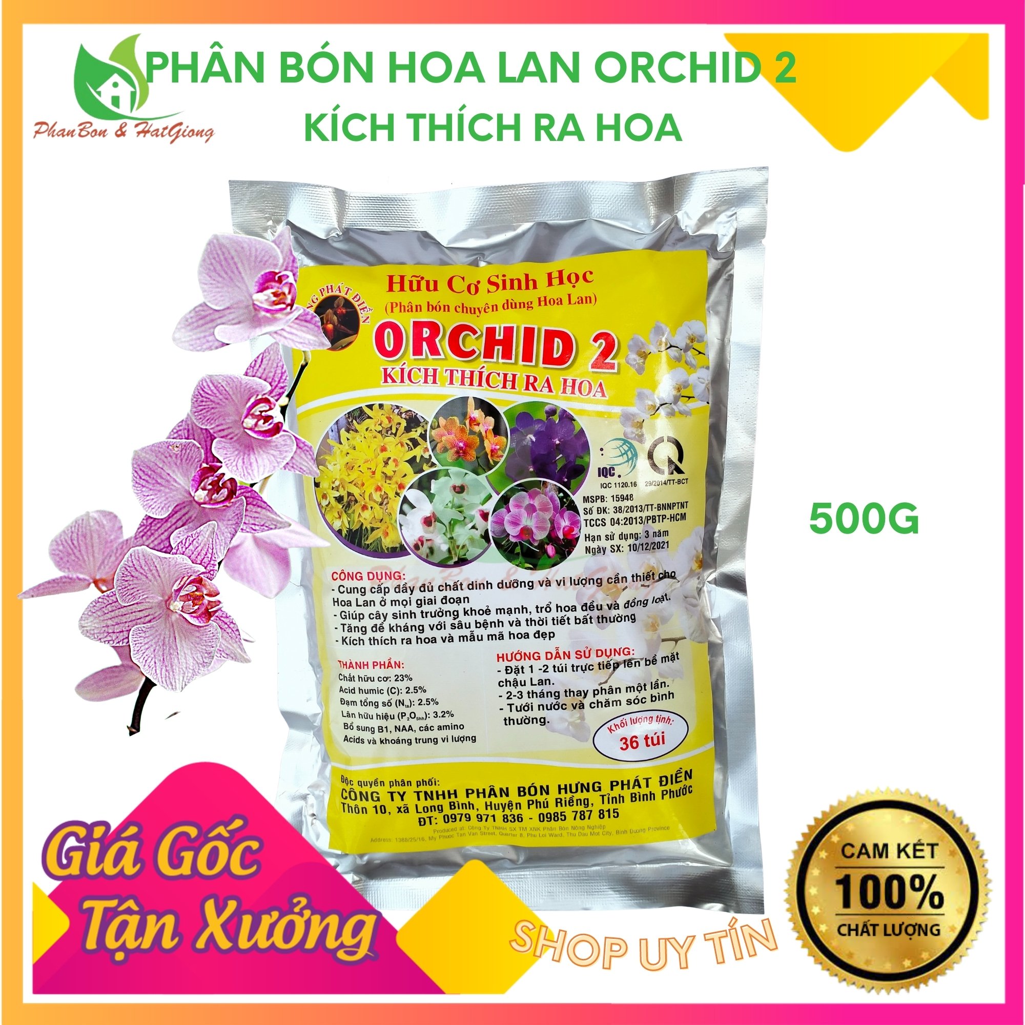 Phân Bón Hoa Lan 2 Phân Bón Túi Lưới Kích Thích Ra Hoa - Chuyên Hoa Lan Gói 500g-Shop Phân Bón và Hạt Giống