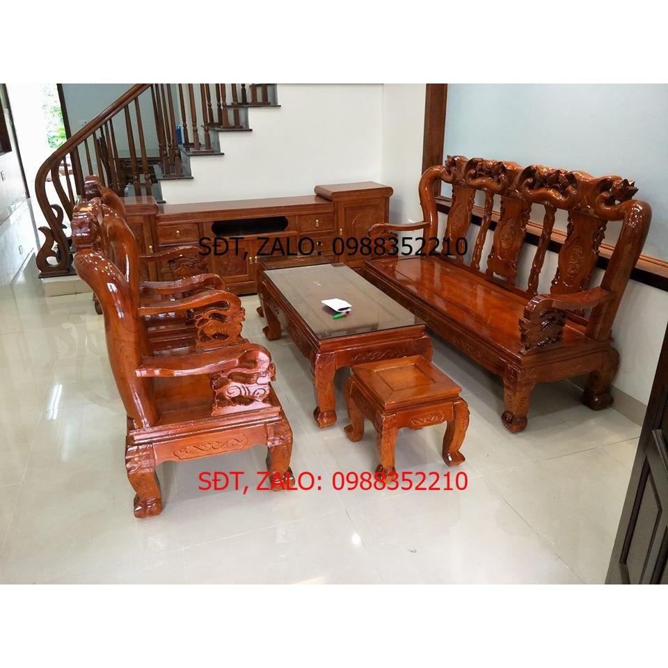 Combo Bàn ghế và kệ tivi gỗ xoan đào đồ gỗ BÌNH LONG
