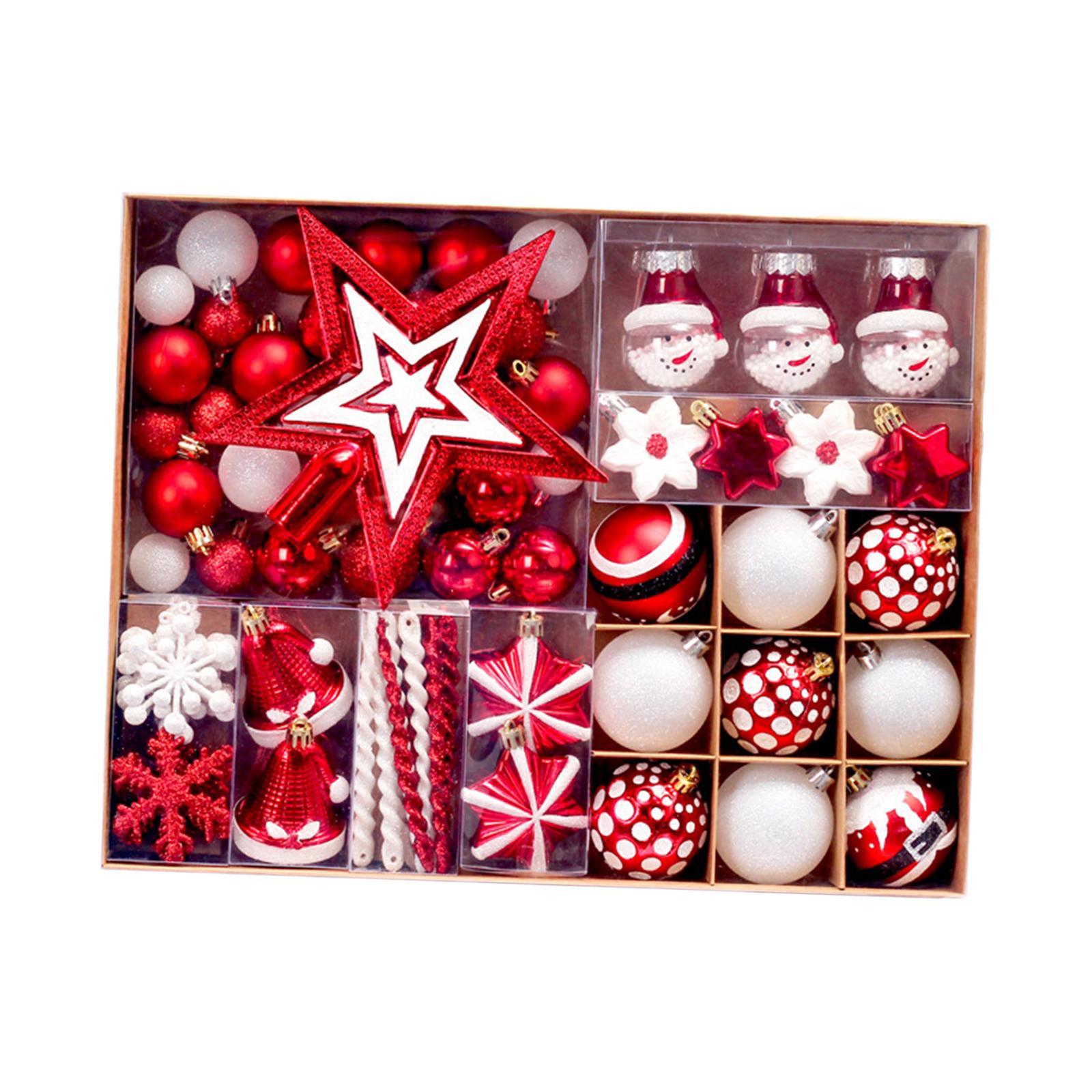 80x Christmas Ball Ornaments Set Decorations for Valentine's Day Celebration