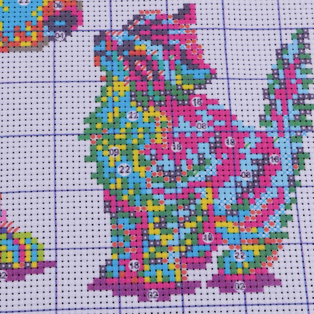 DIY Stamped Cross Stitch Kit Pre-Printed Pattern - Dog Cat 11 Count 35x29cm