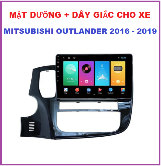 MẶT DƯỠNG+ DÂY GIẮC THEO XE OUT.LAN.DER đời 2016-2019, khung dưỡng lắp màn 10inch cho xe hơi, phụ kiện nội thất oto