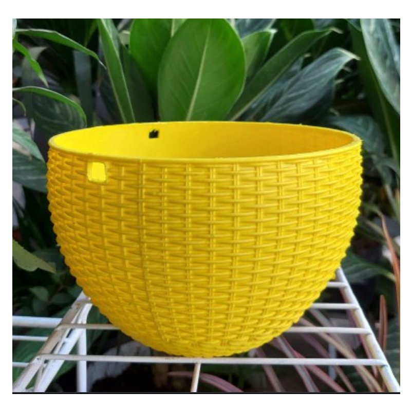 10 CHẬU nhựa treo đan mây,mẫu sang trọng,cứng dày đường kính 22x15cm-77521