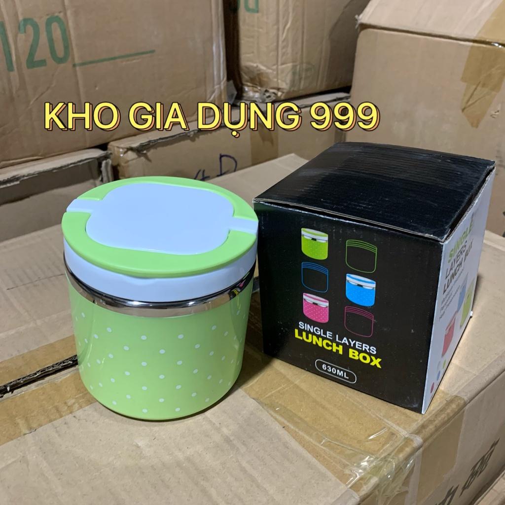 Cặp lồng, hộp đựng cơm họa tiết chấm bi 1 ngăn, giữ đồ ăn nóng hổi cho bạn thoải mái thưởng thức