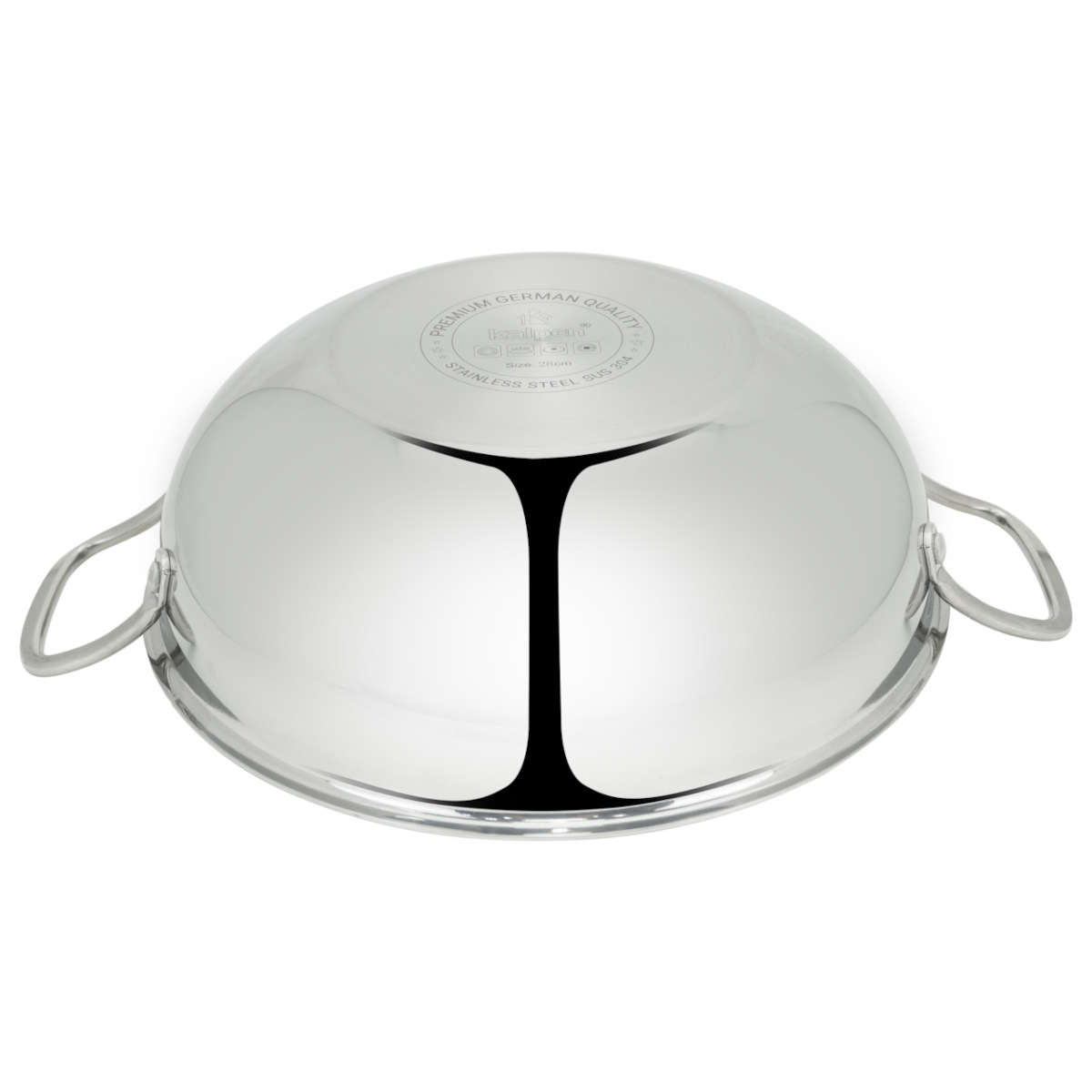 Chảo xào Inox 5 lớp đúc liền khối Kalpen Lager LX32 size 32cm, bảo hành 30 năm