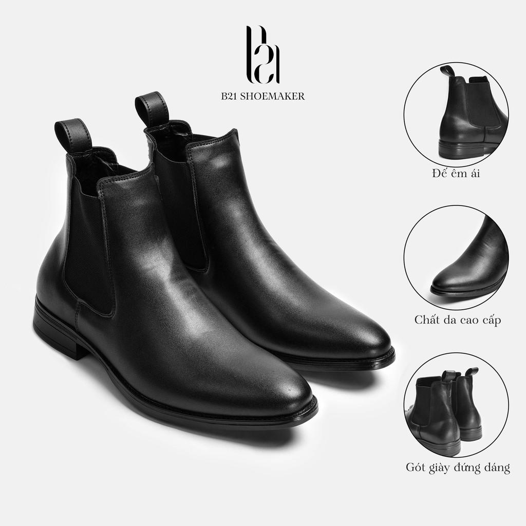 Giày Tây Nam Chelsea Boot B21 Shoemaker Cổ Cao Da PU Loại 1 Đi Trên 6 Tháng Công Sở Tăng Chiều Cao Classic Full Box