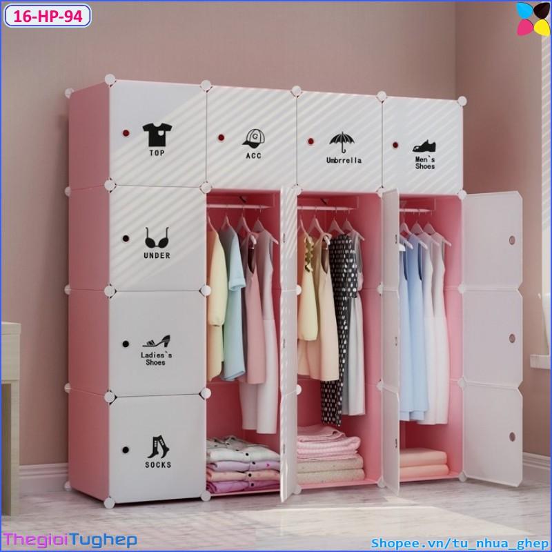 Tủ nhựa lắp ghép 16 ô loại sâu 47 cm