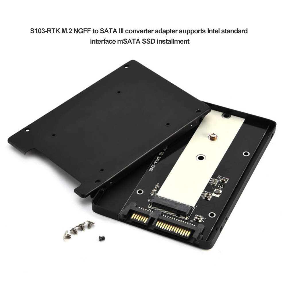 Bộ Chuyển Đổi Hợp Kim Nhôm 2,5 Inch S103-1n M.2 Ngff Sang SATA Iii Vỏ SSD Cho 2242/2260 / 2280mm