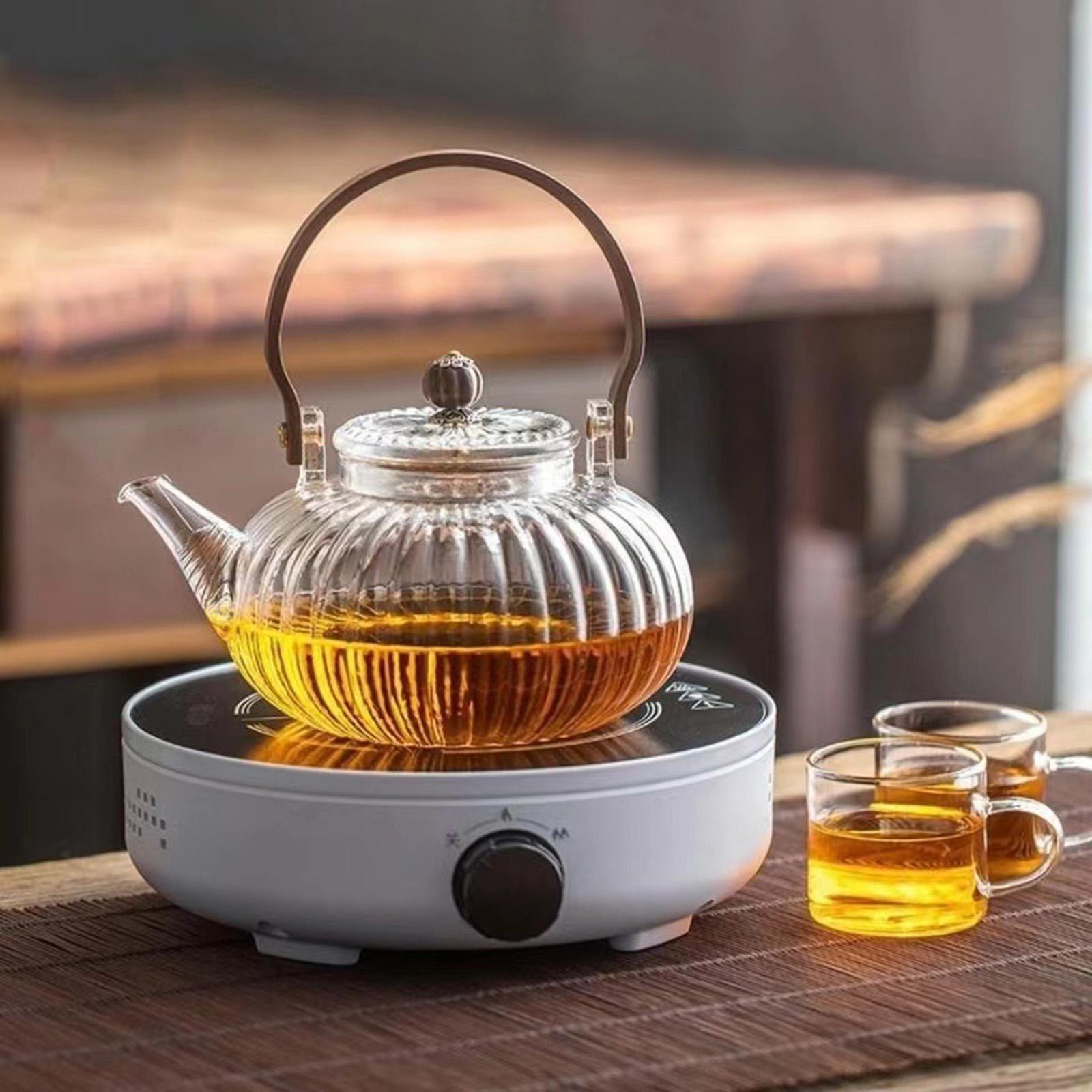 Clear Glass Teapot 750ml Hand Blowing Borosilicate Tea Kettle Tea Pot