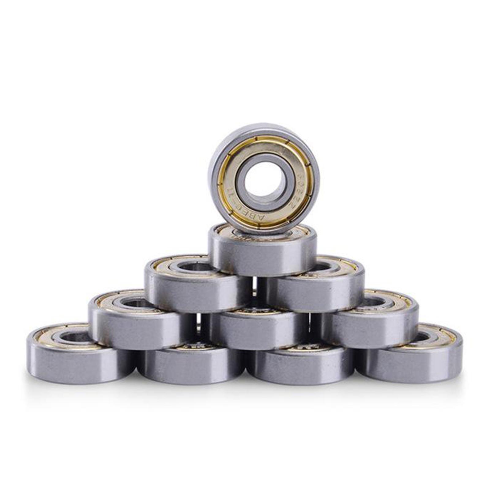 10x Skateboard Bearing Metal Double Sealed Scooter Inline Hockey Wheel Roller