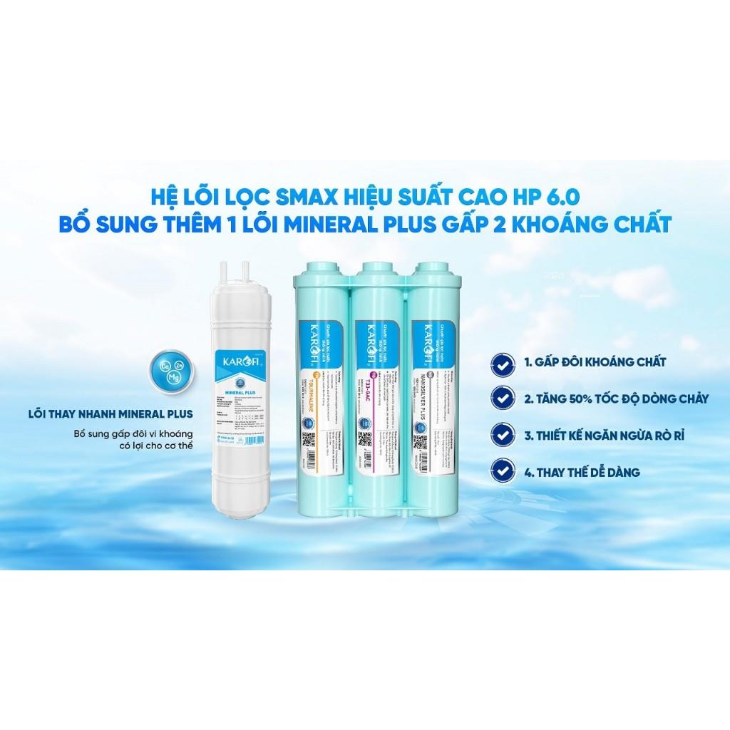 [TẶNG BỘ LÕI] Máy lọc nước Nóng Lạnh RO Mỹ 11 lõi Karofi KAD-D66S - 1 Lõi Mineral, Lạnh Block - Giao lắp miễn phí - Hàng Chính Hãng