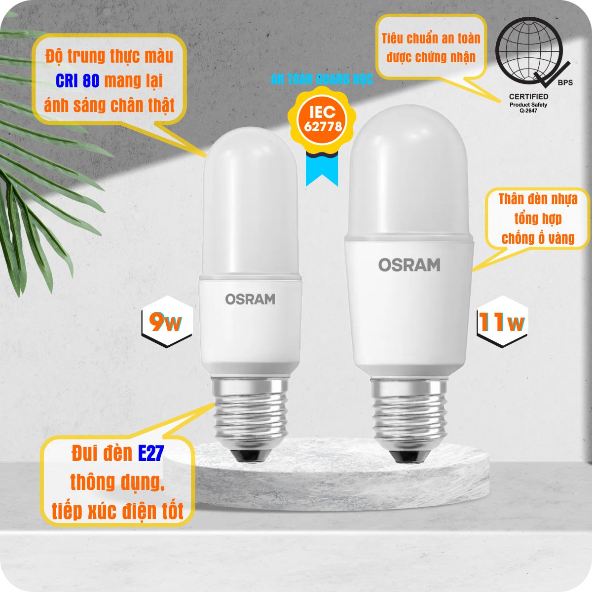 Bóng đèn LED Eco Stick G3 OSRAM - Thiết kế nhỏ gọn, Chất lượng tin đáng cậy, Ánh sáng hoàn hảo - Hàng Chính Hãng