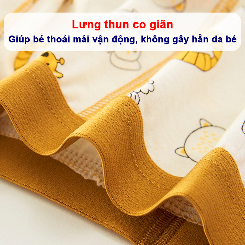 Quần chip bé trai nhiều họa tiết đáng yêu Baby-S, Set 4 quần lót bé trai cao cấp thấm hút tốt – SC029