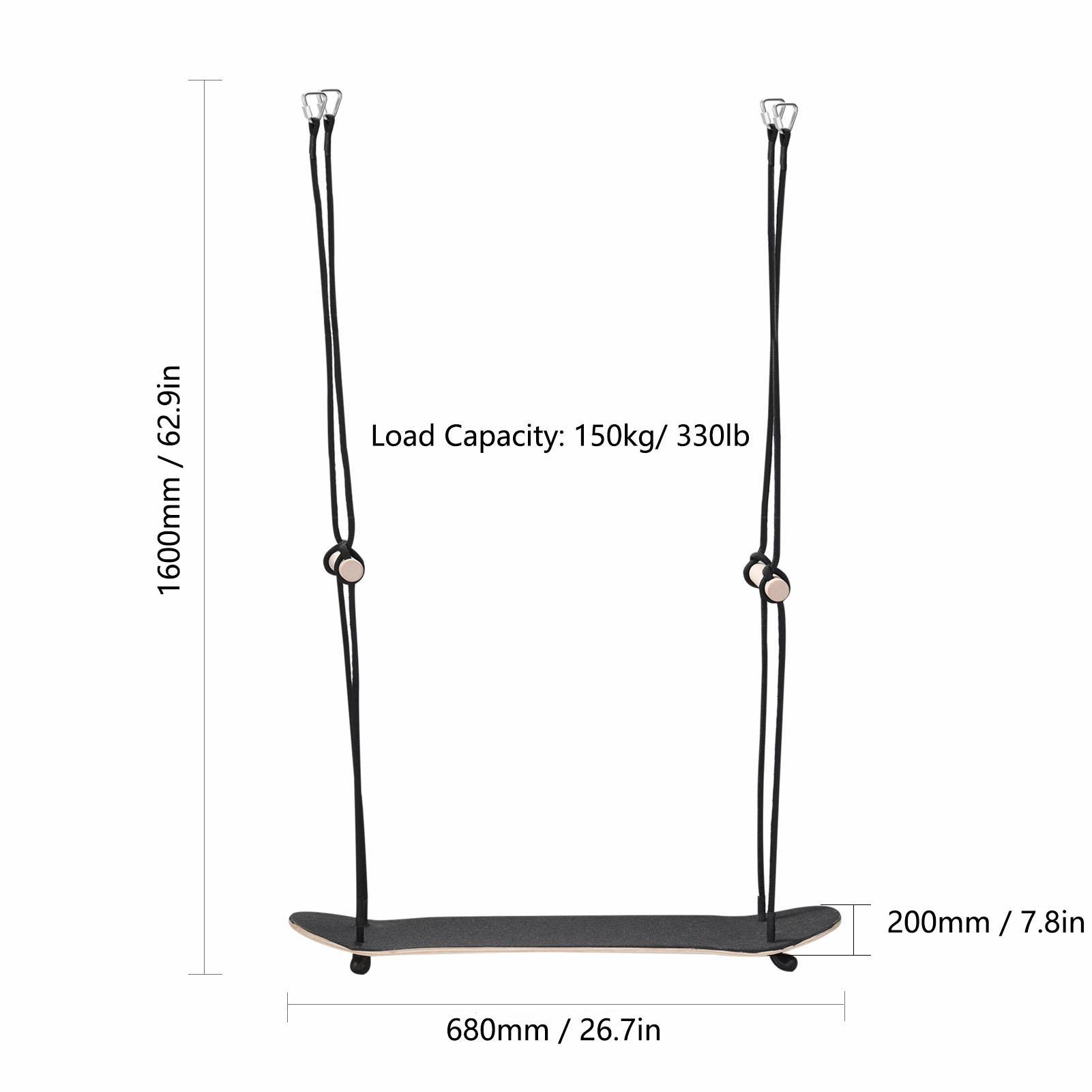 Dây treo Skateboard làm xích đu không trượt với tay cầm có thể điều chỉnh tải lên đến 330lb cho trẻ em chơi ngoài trời