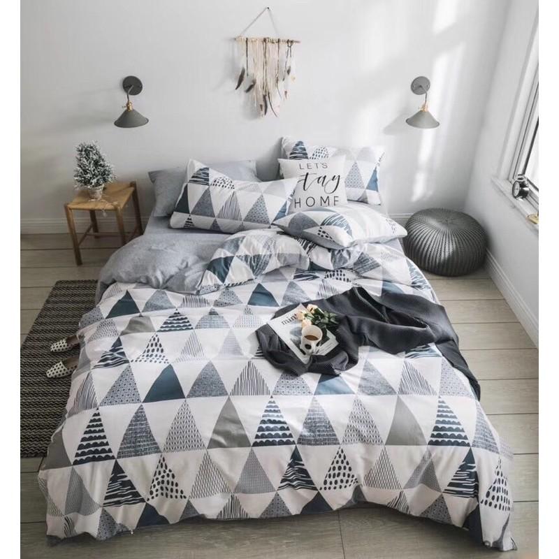 Bộ Chăn Ga Côtton Living 100%cotton Hàng Nhập Khẩu Cao Cấp 4 Món Hiện Đại