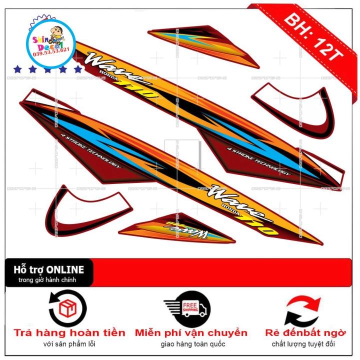 Tem rời wave nhỏ đời đầu 110 dán xe đỏ