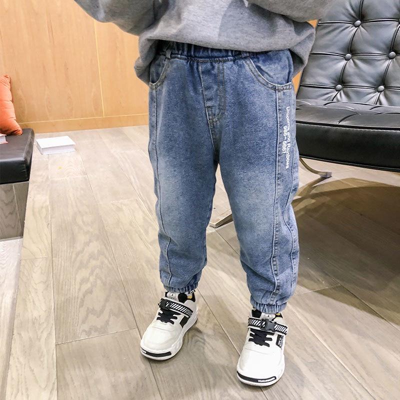 Quần jeans Mềm/ Quần Bò Dài Cao Cấp Kẻ Sọc Bo Chun Cá Tính Cho Bé Trai