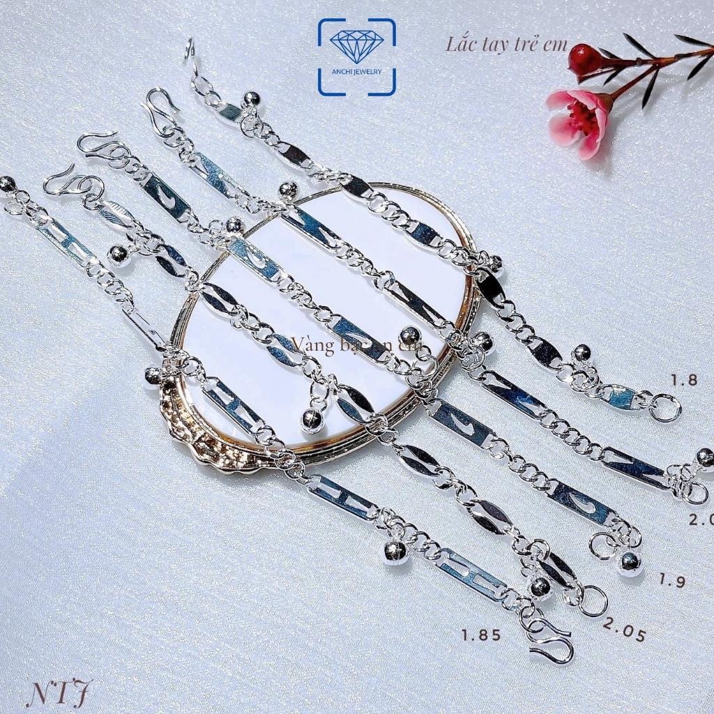 Vòng tay cho bé gái, lắc chân trẻ em có chuông bạc ta nguyên chất, trang sức Anchi jewelry