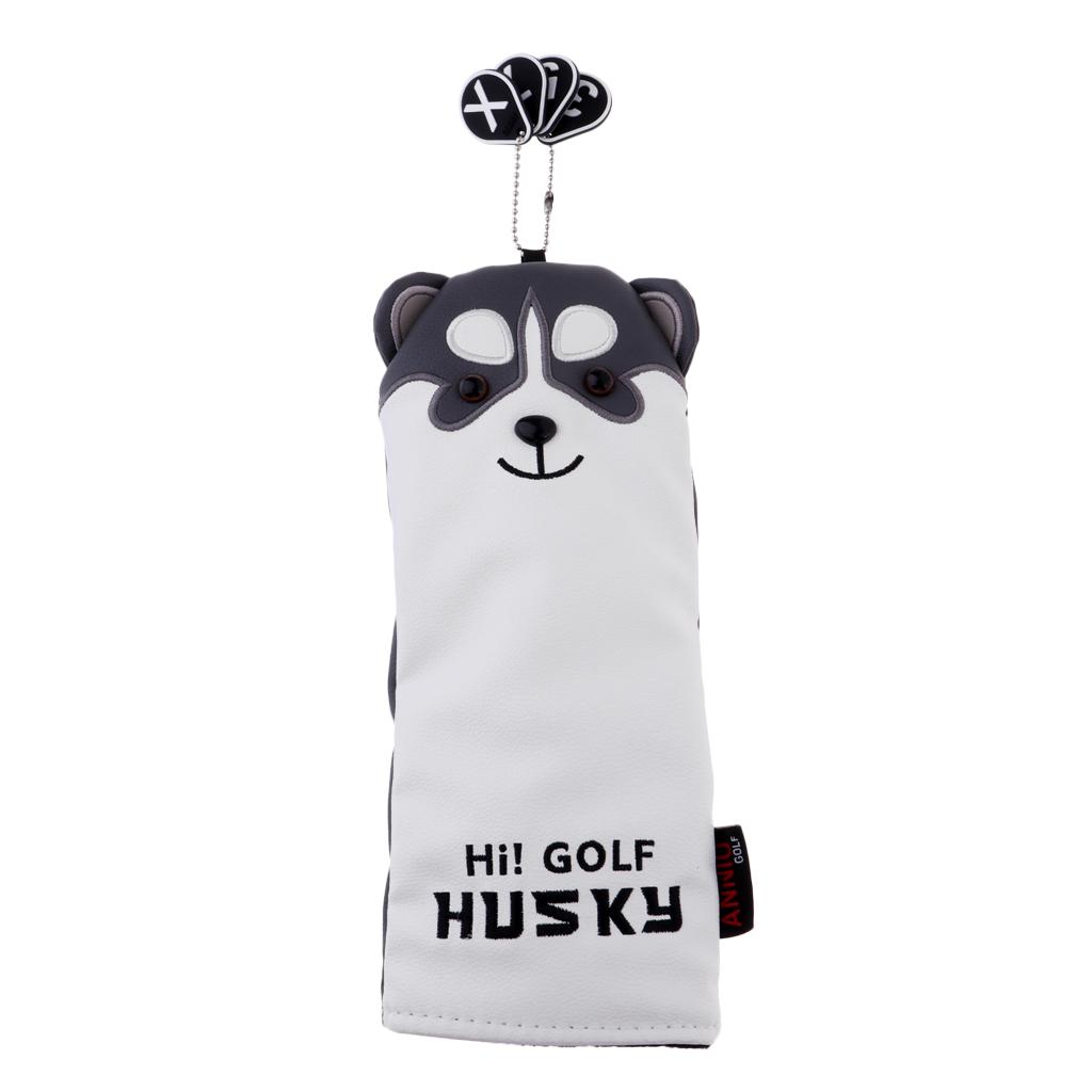 Golf Head Covers Headcover Driver Fairway Wood Covers Set with Dog Pattern
