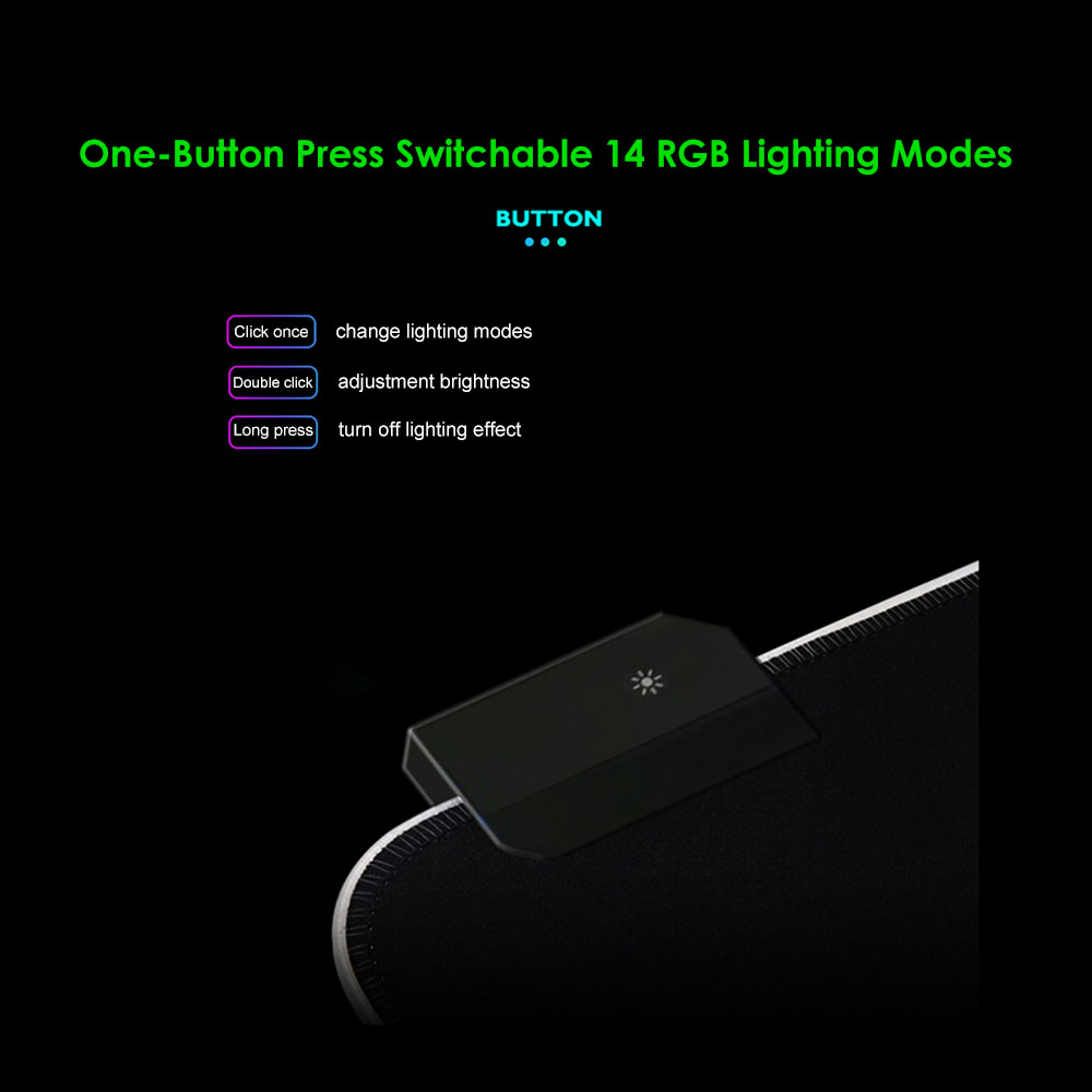 Bàn Di Chuột Mềm Cực Lớn Không Trượt Đèn LED RGb 14 Để Chơi Game Cho Máy Tính Xách Tay PC