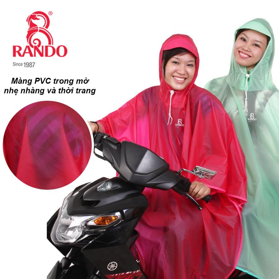 Áo Mưa Bướm Trong Màu Thời Trang, RANDO Chính Hãng, Nhựa PVC Trong, Nhẹ Nhàng, Không Thấm Nước