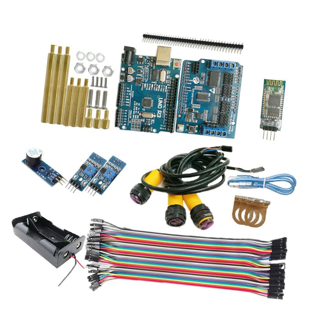 WiFi Control Kit UNO R3 Plate Motor Shield For Obstacle Avoidance Track Uno R3 Starter Kit with All Sensors &amp; Plastic Box for Robotics &amp; Electronics