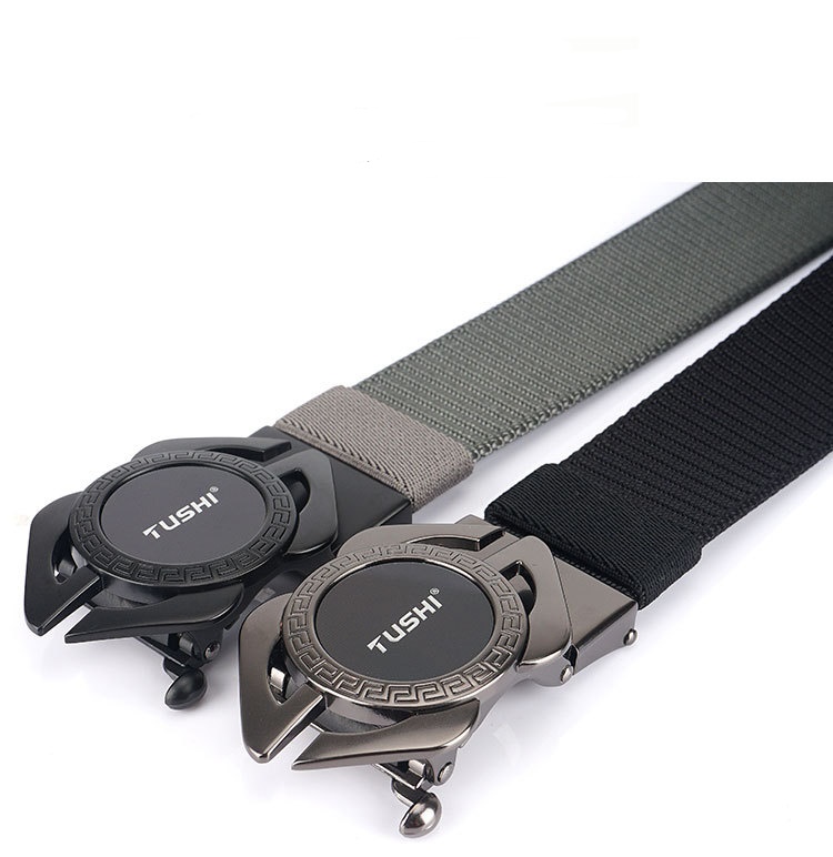 Thắt lưng lính, thắt lưng nam, thắt lưng khóa tự động vải bố mặt thép Arm-1279