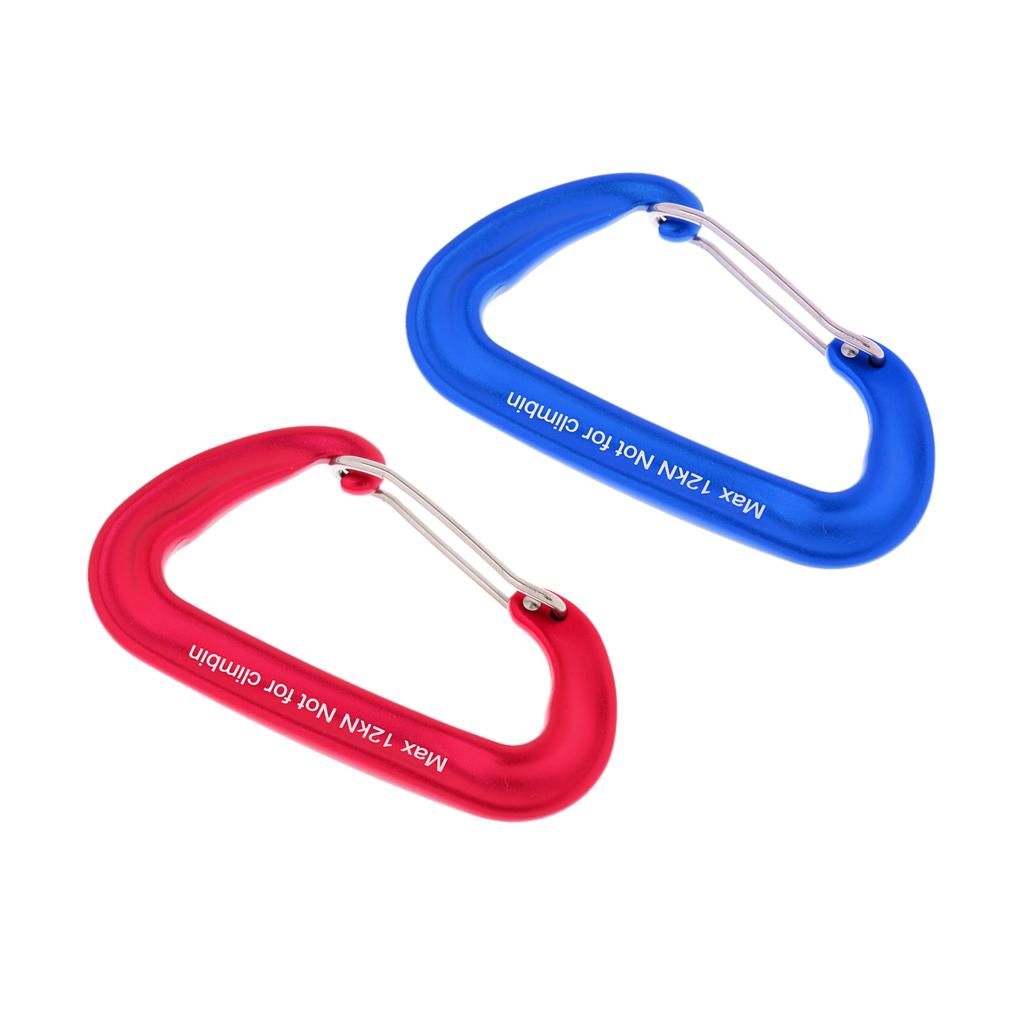 6 Pieces 2600lbs Aluminium Wire Gate Spring Clip Carabiners - Heavy Duty & Lightweight - for Hammock Camping Hiking Outdoor Backpacking