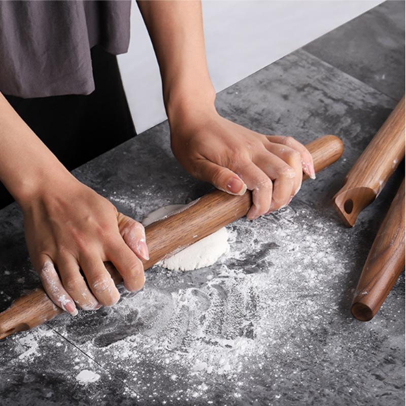 Tự Nhiên Hạt Óc Chó Cán Cho Bột Gỗ Lăn Bánh Ngọt CuộN Phụ Kiện Nhà Bếp Bánh Pizza Dụng Cụ
