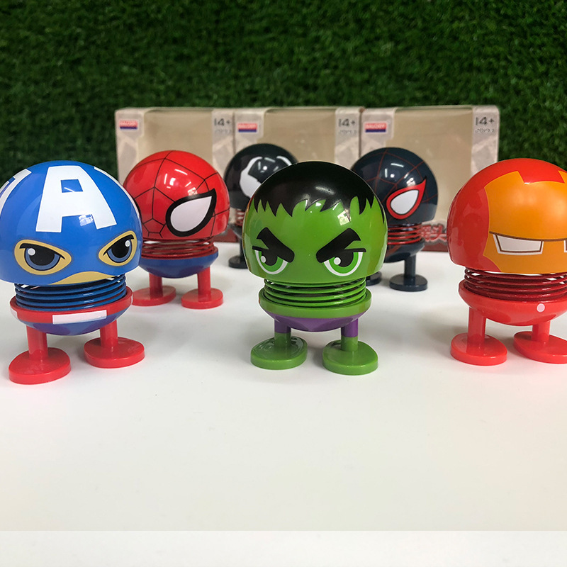 Set 4 thú nhún Emoji lò xo siêu anh hùng