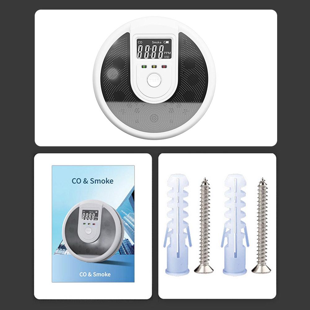 Máy Phát Hiện Khói Carbon Monoxide Kết Hợp Máy Dò Khói Co Hoạt Động Với Màn Hình Lcd Cảnh Báo Bằng Giọng Nói Của Con Người