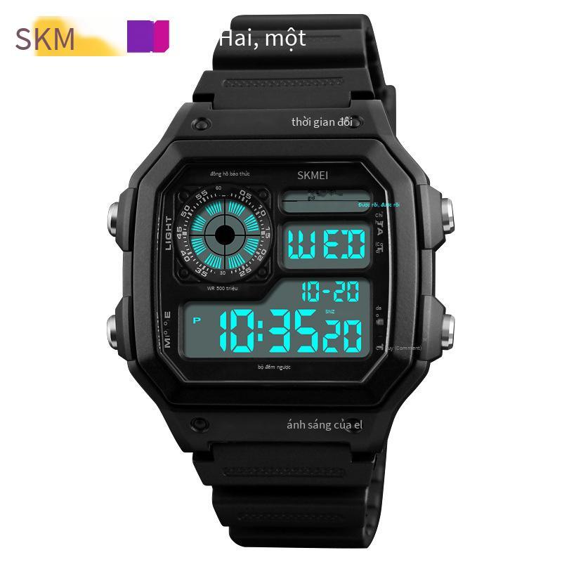 Giá thấp nhất thời trang Skmei đồng hồ hiển thị kỹ thuật số sáng tạo đồng hồ nam nổ đồng hồ điện tử thể thao ngoài trời sinh viên đồng hồ dạ quang chống thấm nước 1299