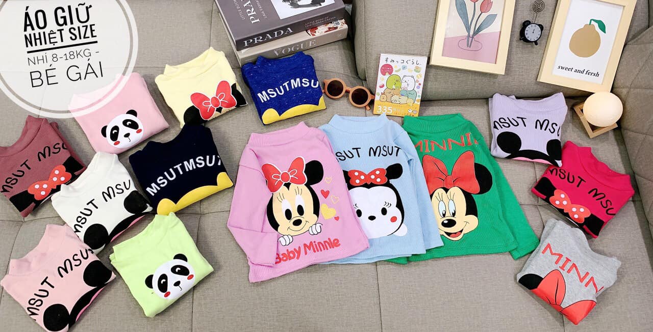 Xả thanh lý Combo 3 áo giữ nhiệt chất len tăm mềm mịn cho bé gái