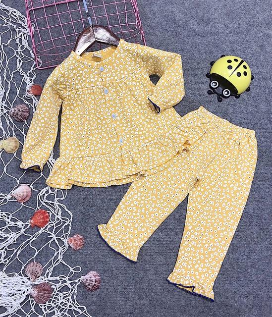 Bộ Pizama Bé Gái Vải Xuất Dư Size 12-30kg