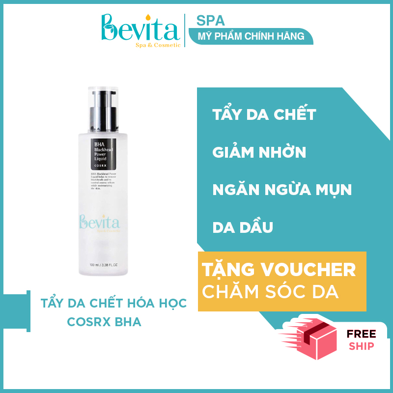 Tẩy da chết hóa học da mụn da dầu Cosrx BHA Blackhead Power Liquid 100ml