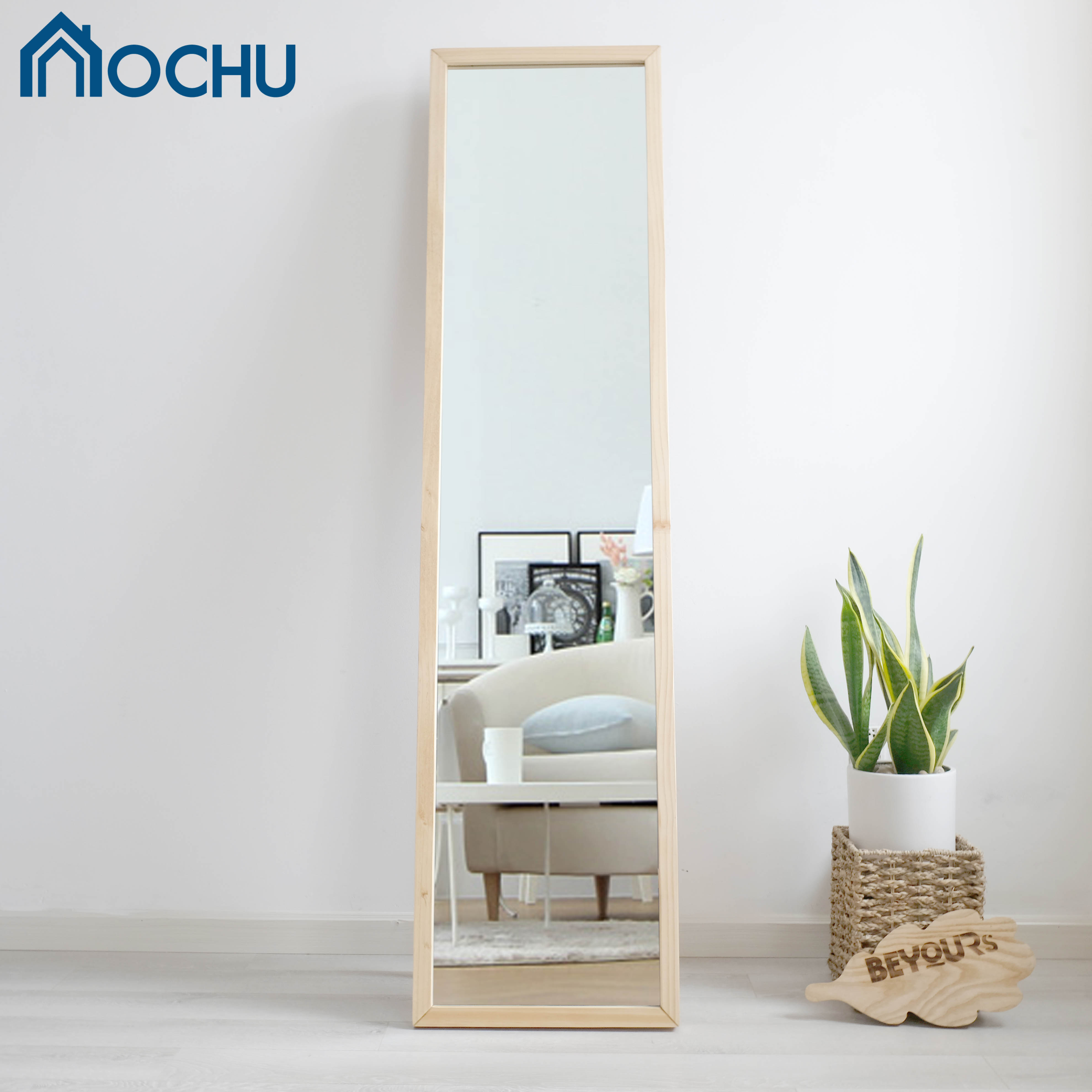 Gương Đứng Soi Toàn Thân Tràn Viền Khung Gỗ OCHU - A Mirror - Natural