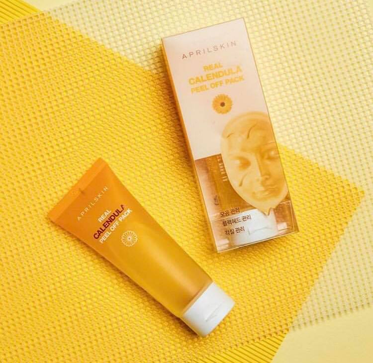 Mặt Nạ Lột Tẩy Tế Bào Chết APRILSKIN Real Calendula Peel Off Pack 100g + Tặng kèm Mặt Nạ Lột Tẩy Tế Bào Chết APRILSKIN Minisize 15g