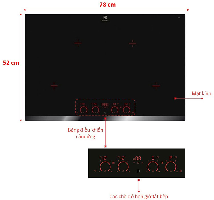 Bếp Điện Từ Âm Electrolux EHD8740FOK - Hàng chính hãng