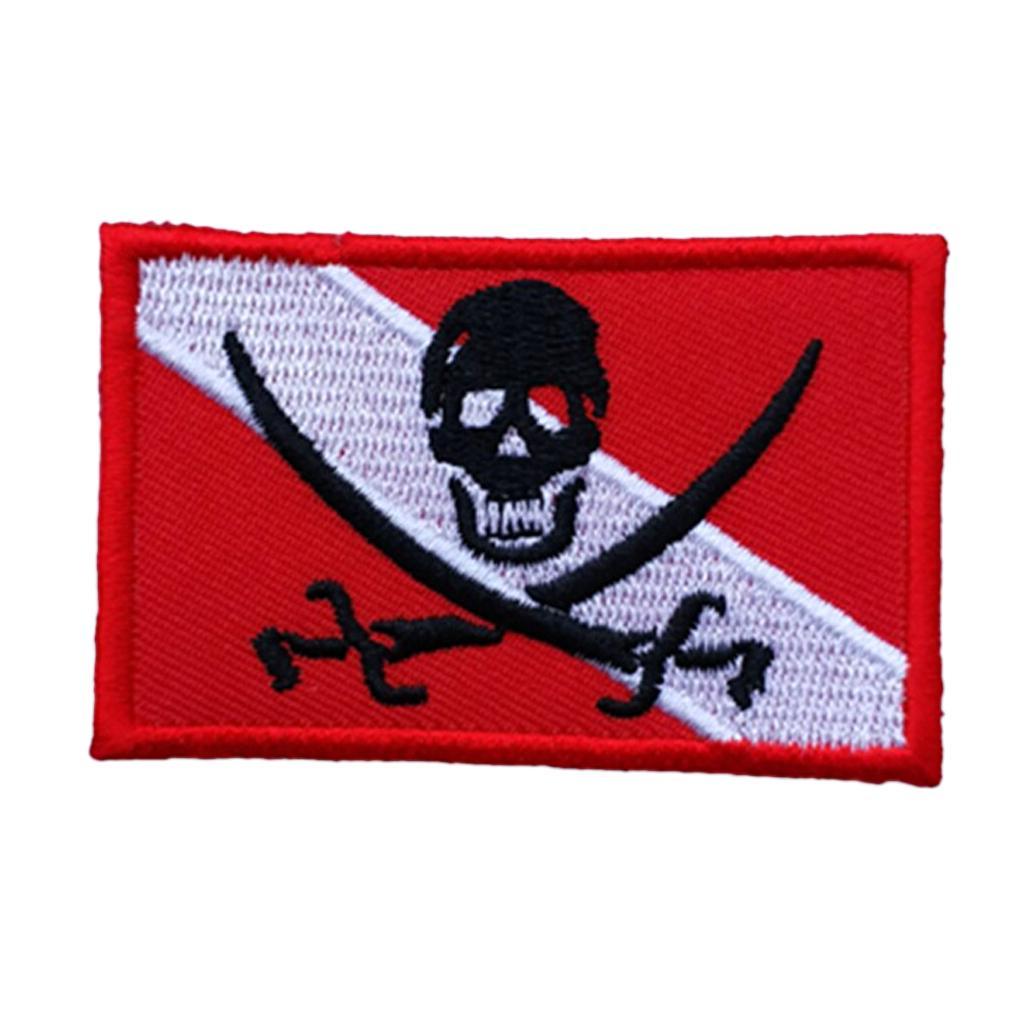 2 Pieces Scuba Diving Dive Diver Down Flag Patch Badge for Backpack Gear Bag Jacket Vest Hats Gear Accessories