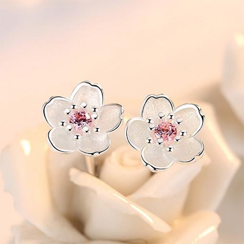 Bộ trang sức ️Freeship️Dây chuyền Bông tai hoa đào BHB40