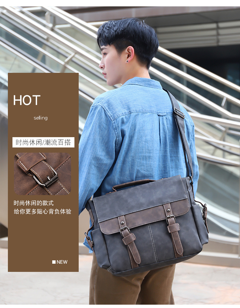 Túi đeo chéo nam DA BÒ THẬT phong cách mới  - BEE GEE DCN9252G