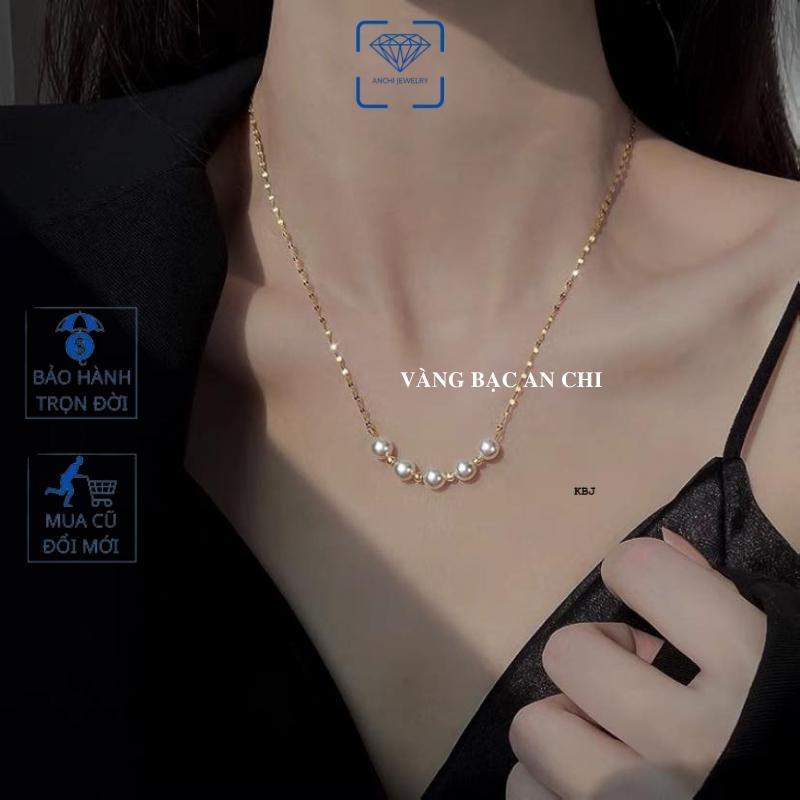 Dây chuyền bạc,Vòng cổ hạt trai thật trẻ trung thanh lịch, an chi jewelry