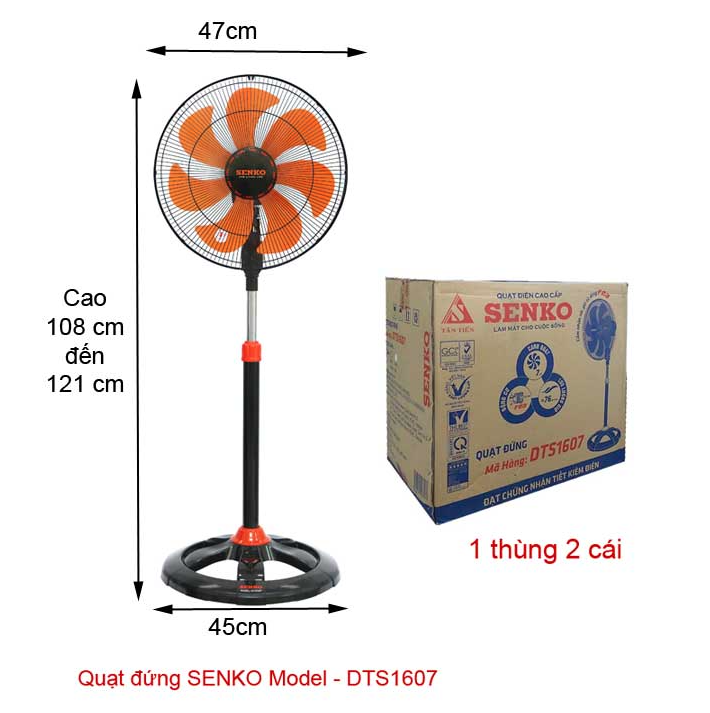 Quạt đứng Senko DTS1607 - Hàng chính hãng - Màu ngẫu nhiên