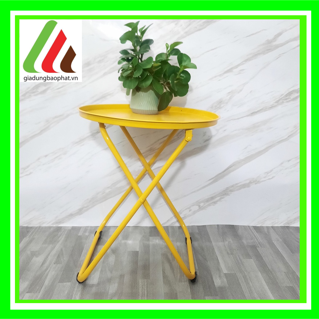 Bàn xếp gấp gọn sắt sơn tĩnh điện cao 52cm mặt bàn 42cm chắc chắn làm bàn trà chanh quán nước vỉa hè