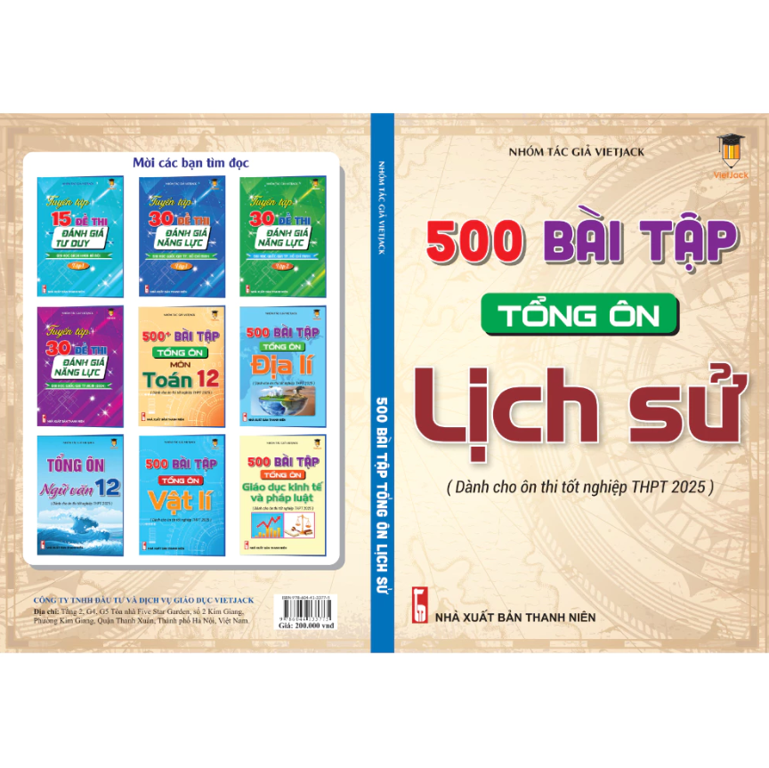 Sách - 500 Bài tập tổng ôn Lịch sử (Dành cho ôn thi THPT 2025) VietJack