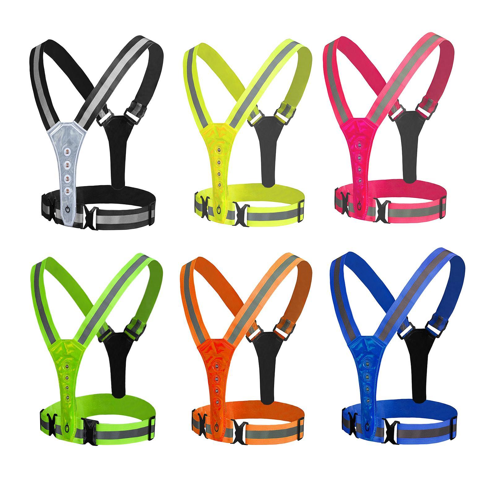 3 Modes 8 Bright LED Reflective Vest Warning Lights for Night Running;