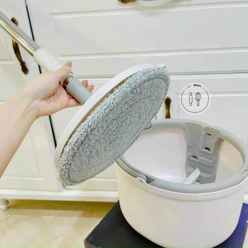 Chổi lau nhà tự vắt thông minh tách nước MOP xoay 360 độ, Cây lau nhà thông minh 360 độ tách nước cán inox kèm thùng