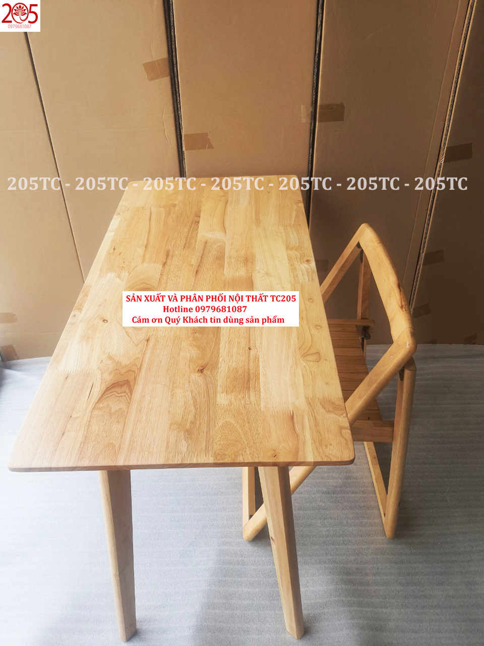 Bàn Làm Việc 50x100 chân dẹp GỖ CAO SU 100% - Nội Thất 205TC - Ovenware 50x100 working table rubber wood 100% working platform-furniture 205TC